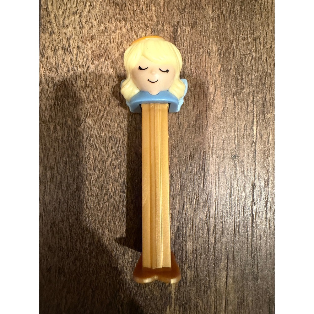 Vintage‎ PEZ Dispenser Angel Holiday Series Gold Stem Blonde Hair Blue Wings